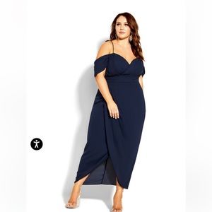 City Chic Entwine Maxi Dress Size 18/M in Navy - worn once